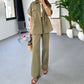 Women's Workwear Drawstring Casual Cargo 2-piece Set