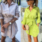 women's fashionable solid color shirt dress