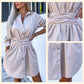 women's fashionable solid color shirt dress