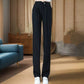 Summer Cooling High-Waisted Straight-Leg Pants with Pockets