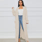 Women's Cable Knit Long Cardigan with Pockets