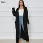 Women's Cable Knit Long Cardigan with Pockets