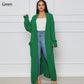 Women's Cable Knit Long Cardigan with Pockets