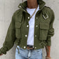 🥳SUMMER HOT SALE🥳💞50K+ SOLD!💥50% OFF! 🔥Stand Collar Snap Button Drawstring Pocket Jacket