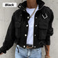 🥳SUMMER HOT SALE🥳💞50K+ SOLD!💥50% OFF! 🔥Stand Collar Snap Button Drawstring Pocket Jacket