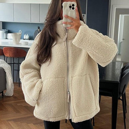 Women's Thickened & Warm Loose Double Head Zip Jacket