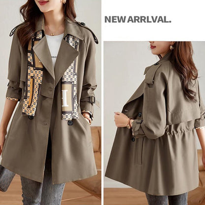 ✨New Style✨ Fashionable high-end women's windbreaker with mid-length lapel