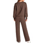 Round Neck Top Drawstring Pants 2-Piece Set