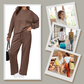 Round Neck Top Drawstring Pants 2-Piece Set