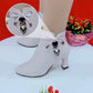 Fashionable Pointed Ankle Boots with Bow