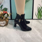 Fashionable Pointed Ankle Boots with Bow