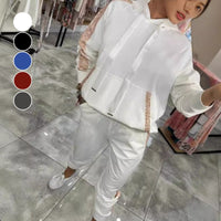 Women’s Drawstring Hooded Tops ＆ Pants 2-Piece Set