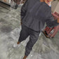 Women’s Drawstring Hooded Tops ＆ Pants 2-Piece Set