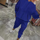 Women’s Drawstring Hooded Tops ＆ Pants 2-Piece Set