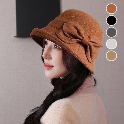 Women's Winter Warm Elegant Bowknot Bucket Hat