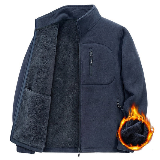 Windproof Warm Men's Jackets with Zippered Pockets