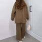 Women’s Casual Oversized Knitted Sweater and Wide-Leg Pants Set