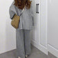 Women’s Casual Oversized Knitted Sweater and Wide-Leg Pants Set