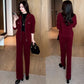 Women's Warm Plush-Lined Short Jacket & Pants Set