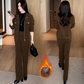 Women's Warm Plush-Lined Short Jacket & Pants Set