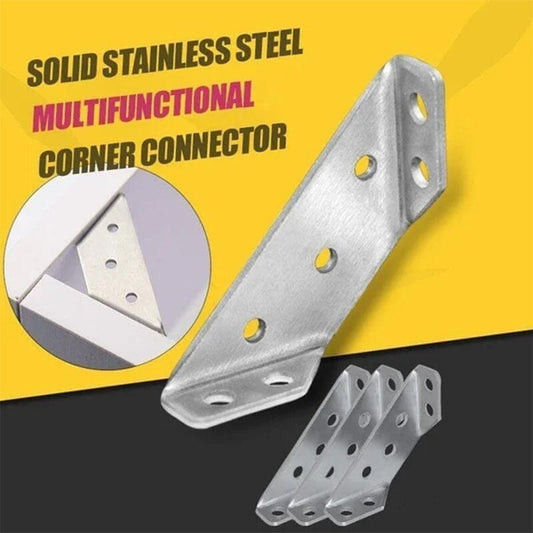 🏆 Last Day Special Price £9.99! 🔥Buy 2 Get 1 Free🎁UNIVERSAL STAINLESS STEEL FURNITURE CORNER BRACES — Triangular Stability Reinforcement🔧