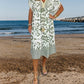 🌸Printed Casual Dress With V-Neckline and Fringes on the Short Sleeves-Buy 2 Get 10% Off
