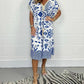 🌸Printed Casual Dress With V-Neckline and Fringes on the Short Sleeves-Buy 2 Get 10% Off