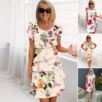 🔥HOT SALE 50% OFF🌸 New Products🌈 Multi-plant Floral Print Cascade Dress