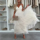💖Limited Sale 50% OFF💖Women’s Elegant Spaghetti Strap Tiered Tulle Maxi Dress