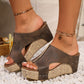 🥳SUMMER HOT SALE🥳💞50K+ SOLD!💥50% OFF! 🔥Women's Wedge Sandals with Studded Details – Orthopedic Support & Slip-On Fit 🖤👢