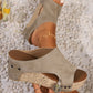 🥳SUMMER HOT SALE🥳💞50K+ SOLD!💥50% OFF! 🔥Women's Wedge Sandals with Studded Details – Orthopedic Support & Slip-On Fit 🖤👢