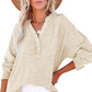 💖🔥Last Day Sale 50%🔥💖Women’s Casual Gauze Button Neck Long Sleeve Blouse