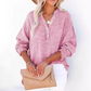💖🔥Last Day Sale 50%🔥💖Women’s Casual Gauze Button Neck Long Sleeve Blouse