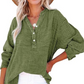 💖🔥Last Day Sale 50%🔥💖Women’s Casual Gauze Button Neck Long Sleeve Blouse