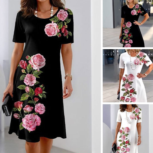 ⏳ Limited time 49% off! 💥Rose Bloom Short Sleeve Dress