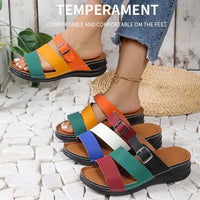 Women's Colorblocking Slope Heel Thick Bottom Sandal Slippers