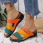 Women's Colorblocking Slope Heel Thick Bottom Sandal Slippers