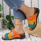 Women's Colorblocking Slope Heel Thick Bottom Sandal Slippers