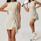 🔥Summer Hot Sale 50% OFF💕Women's Solid Knot Wrap Sports Tank Romper🏃‍♀️Casual Sportswear