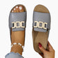 🔥Last Day Promotion 50%OFF 🏖️Artificial Leather Open Toe Slippers