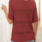 🎉🛍️Hot Sale 49% OFF💋Women's Round Neck Hollow Knit Crochet Short Sleeve Sweater