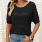 🎉🛍️Hot Sale 49% OFF💋Women's Round Neck Hollow Knit Crochet Short Sleeve Sweater