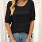 🎉🛍️Hot Sale 49% OFF💋Women's Round Neck Hollow Knit Crochet Short Sleeve Sweater