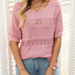 🎉🛍️Hot Sale 49% OFF💋Women's Round Neck Hollow Knit Crochet Short Sleeve Sweater