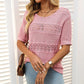 🎉🛍️Hot Sale 49% OFF💋Women's Round Neck Hollow Knit Crochet Short Sleeve Sweater