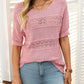 🎉🛍️Hot Sale 49% OFF💋Women's Round Neck Hollow Knit Crochet Short Sleeve Sweater