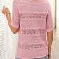 🎉🛍️Hot Sale 49% OFF💋Women's Round Neck Hollow Knit Crochet Short Sleeve Sweater