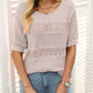 🎉🛍️Hot Sale 49% OFF💋Women's Round Neck Hollow Knit Crochet Short Sleeve Sweater