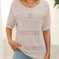 🎉🛍️Hot Sale 49% OFF💋Women's Round Neck Hollow Knit Crochet Short Sleeve Sweater