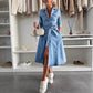 🔥LAST DAY SALE 49% OFF🔥Women's Button Down Long Sleeve Denim Dress